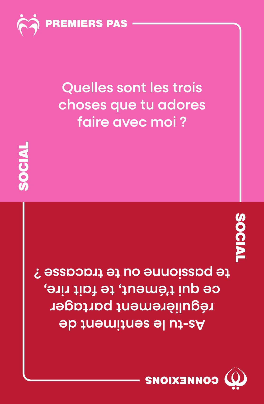 Carte SOCIAL COUPLES — Quelles sont les trois choses que tu adores faire avec moi ?